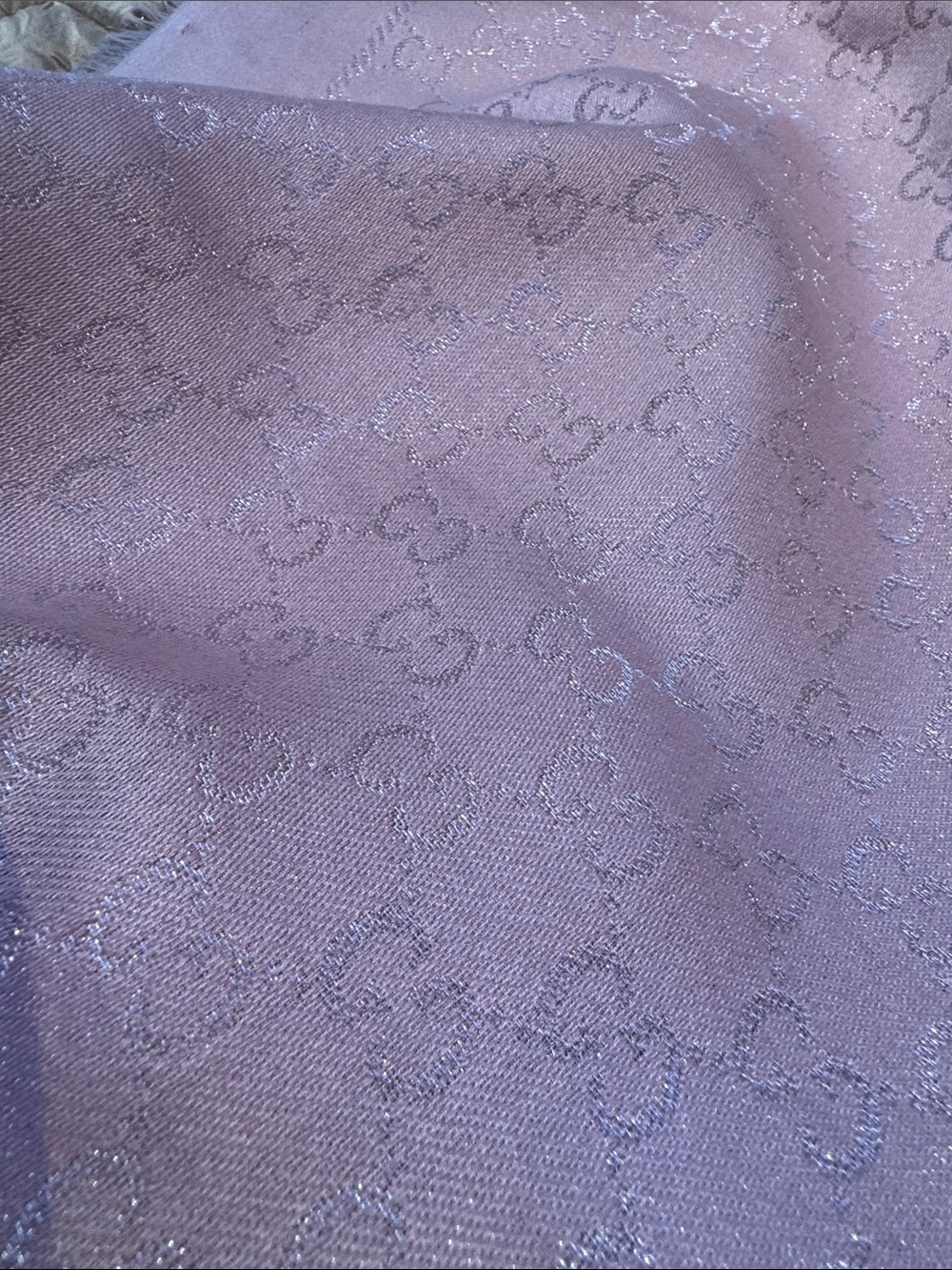 Gucci Light Pink GG Jacquard Shawl Scarf - Picture 16 of 16